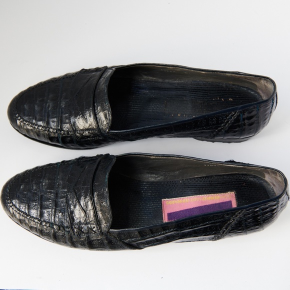 80s - SUSAN BENNIS - WARREN EDWARDS - Loafer - Men\'s - 10.5 - BLK - Crocodile main image 7